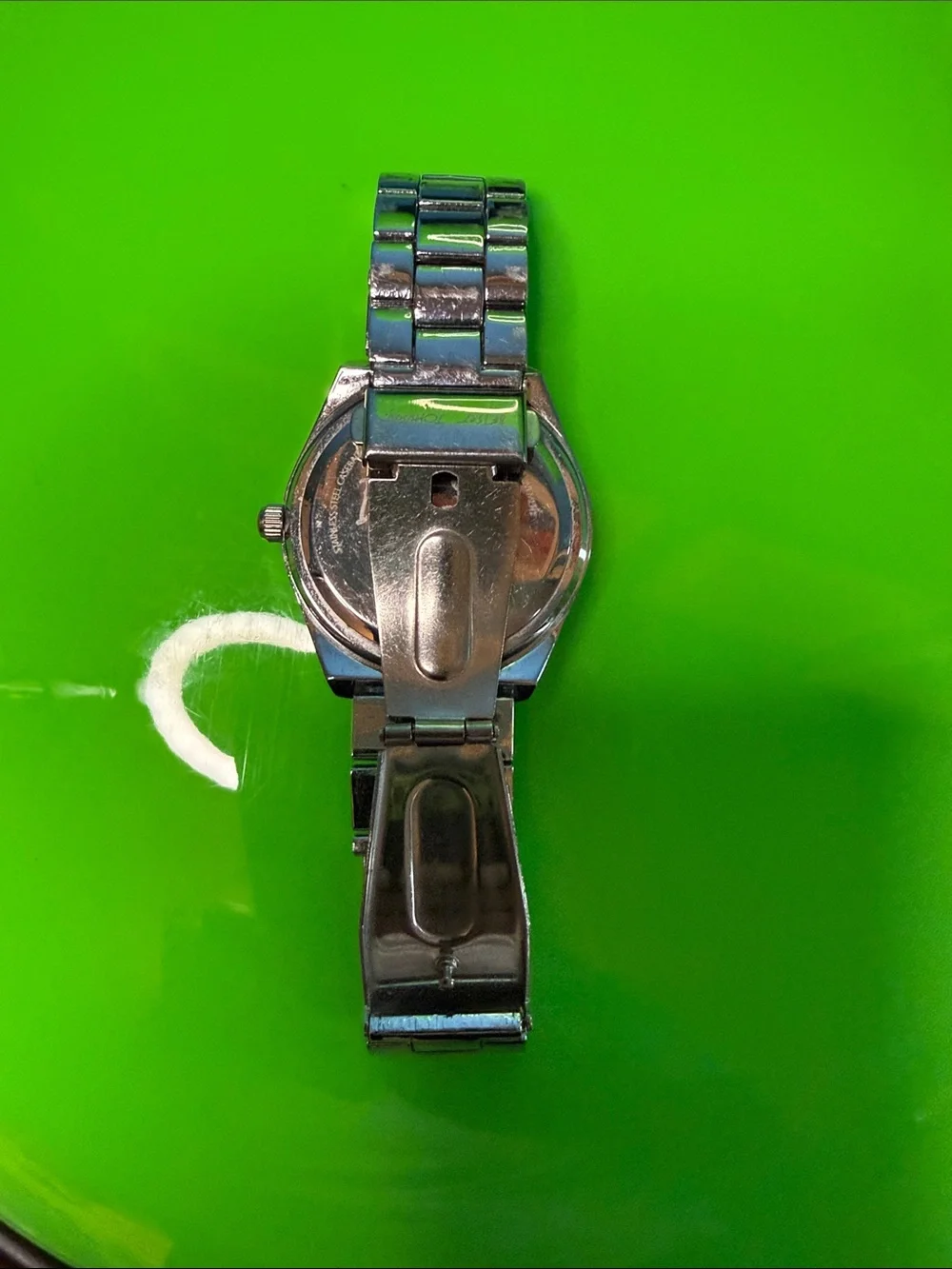 Betsey Johnson Silver Watch  with cat mermaid with Pink and Green Accents